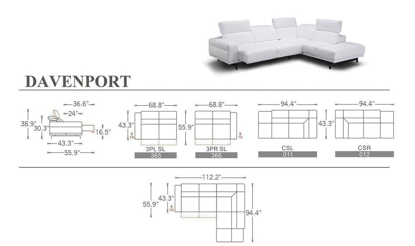 Davenport Sectional Sofa-Sectional Sofas-Jennifer Furniture