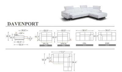 Davenport Sectional Sofa-Sectional Sofas-Jennifer Furniture