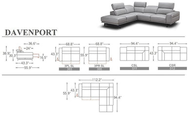 Davenport Sectional Sofa-Sectional Sofas-Jennifer Furniture