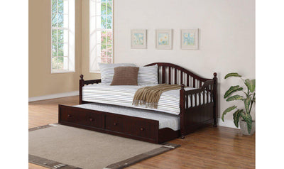 DAYBED WITH TRUNDLE (CAPPUCCINO)-Daybeds-Jennifer Furniture