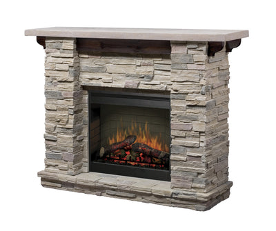 Featherston Natural Man-made Stone Mantel Fireplace-Fireplaces-Jennifer Furniture