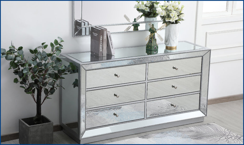 antique silver dresser Homelegance Cavalier Dresser with Mirror in Silver