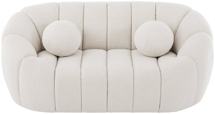 Elijah Boucle Loveseat-Loveseats-Jennifer Furniture