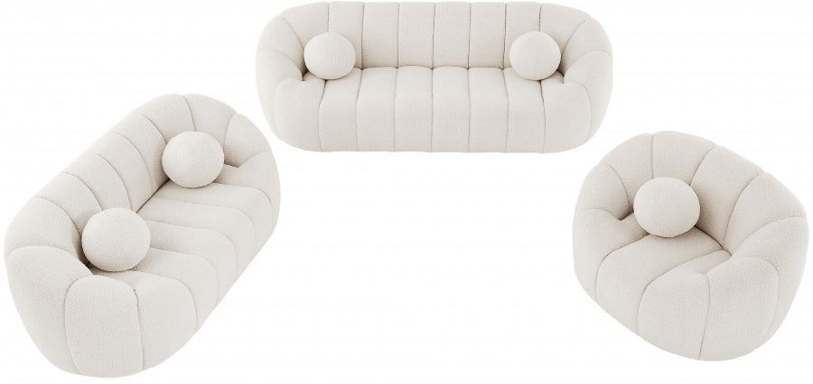 Elijah Boucle Loveseat-Loveseats-Jennifer Furniture