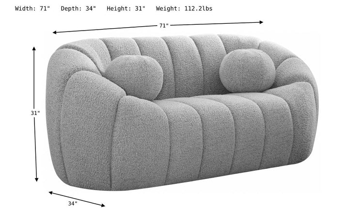 Elijah Boucle Loveseat-Loveseats-Jennifer Furniture