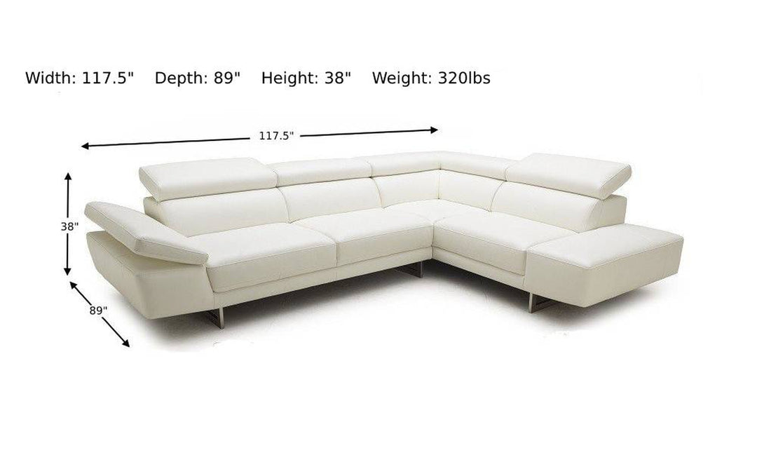 En-tete Italian Leather Sectional Sofa-Sectional Sofas-Jennifer Furniture