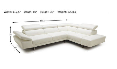 En-tete Italian Leather Sectional Sofa-Sectional Sofas-Jennifer Furniture