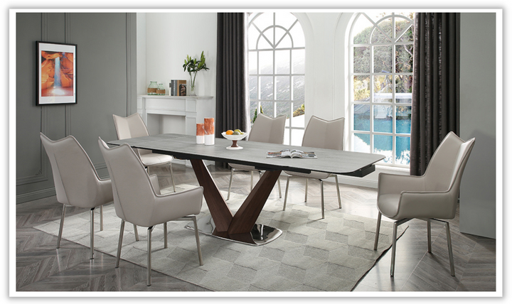 Luke Extendable White Ceramic Dining Table (9188)