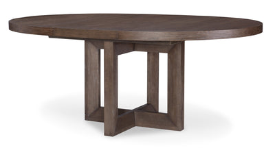 Facets Rnd to Oval Pedestal Dining Table-Dining Tables-Jennifer Furniture