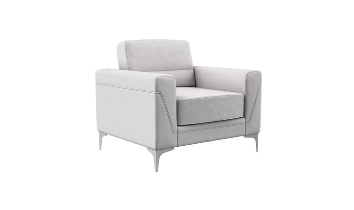 Gabi Light Gray PVC Arm Chair with Track Arms