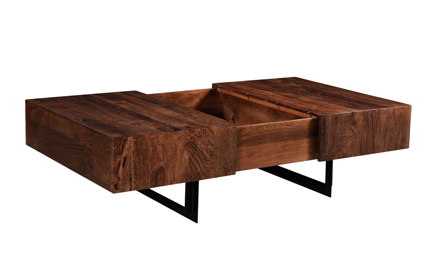 Glide coffee tables with sliding top, Walnut-Coffee Tables-Jennifer Furniture