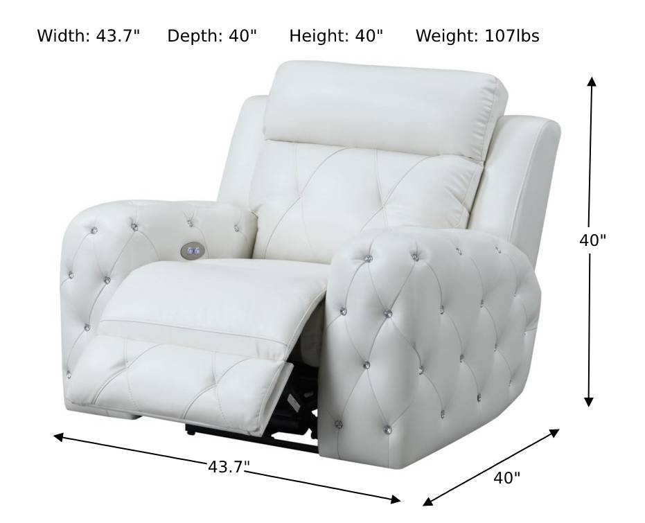 Gracie Power Reclining Chair-Recliner Chairs-Jennifer Furniture