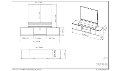 Granada TV Base with Panel-Wall Units-Jennifer Furniture