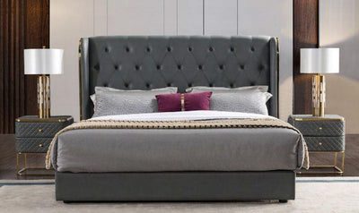 Grey Virio Bedroom Set-Bedroom Sets-Jennifer Furniture