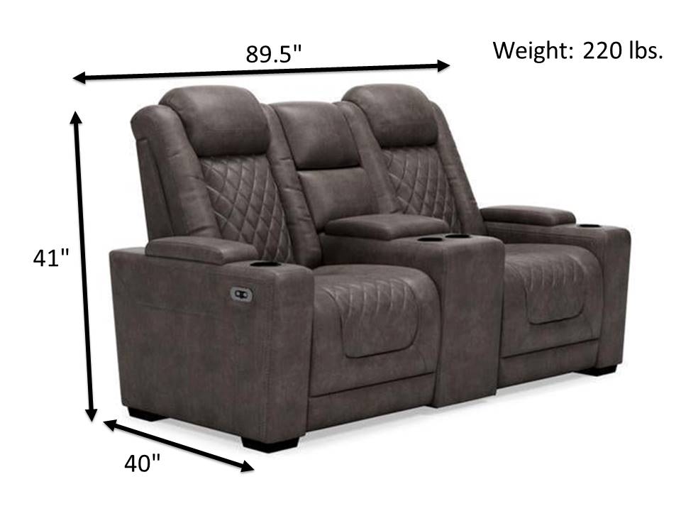 HyllMont Power Reclining Loveseat with Console Jennifer Furniture