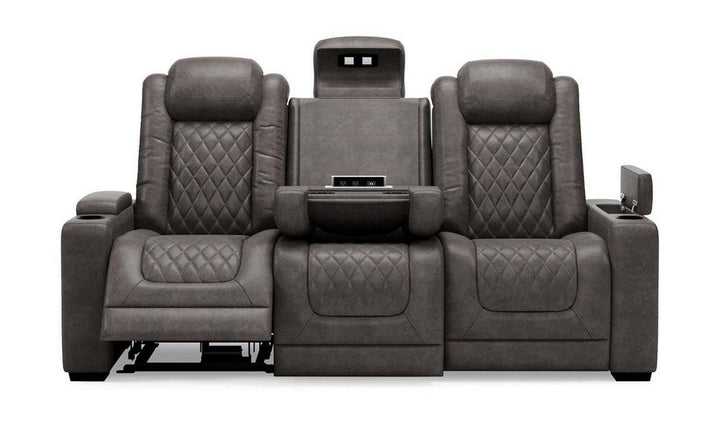 Modern Heritage HyllMont Gray Leather Tufted Living Room Set