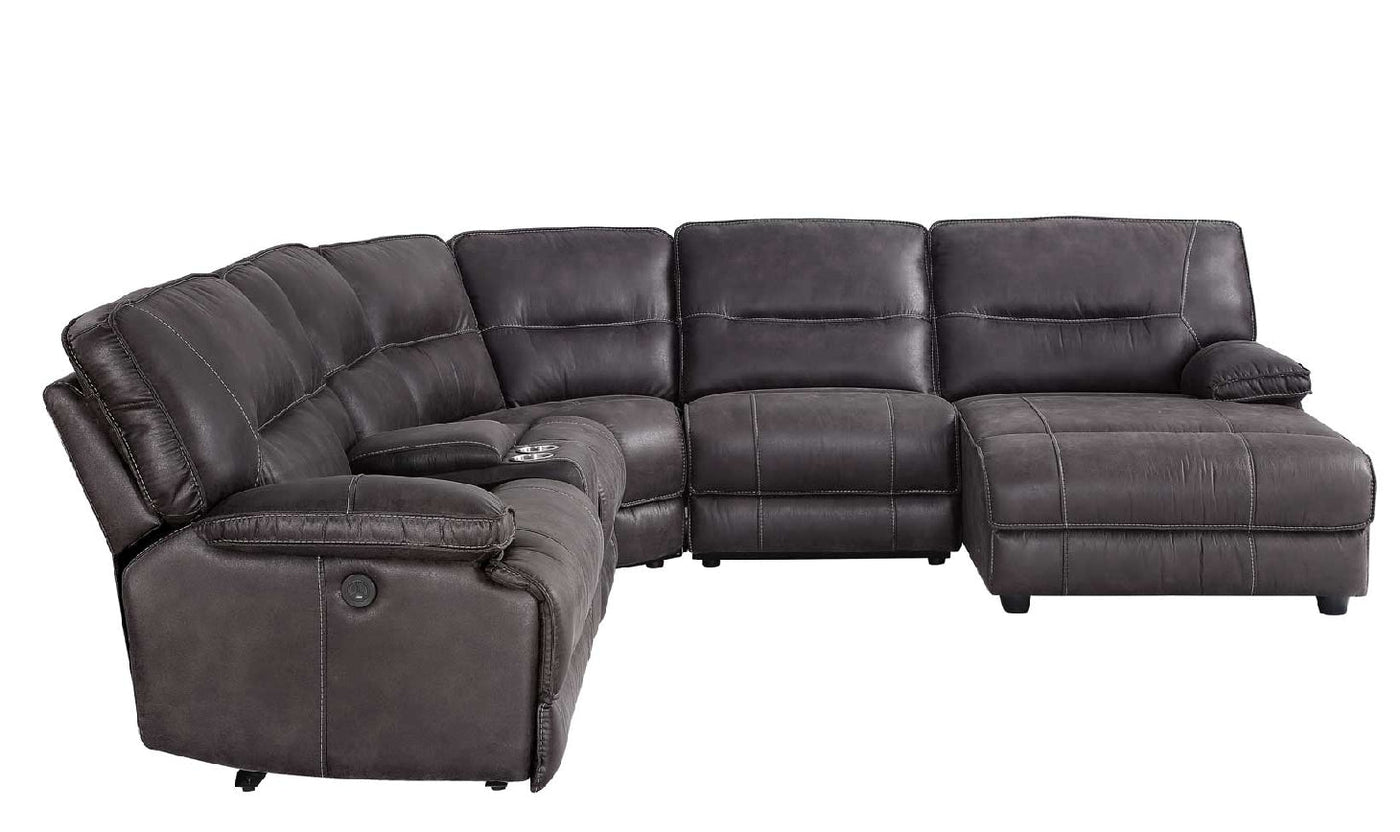 Josephine 6 pc Power Recliner Sectional-Sectional Sofas-Jennifer Furniture
