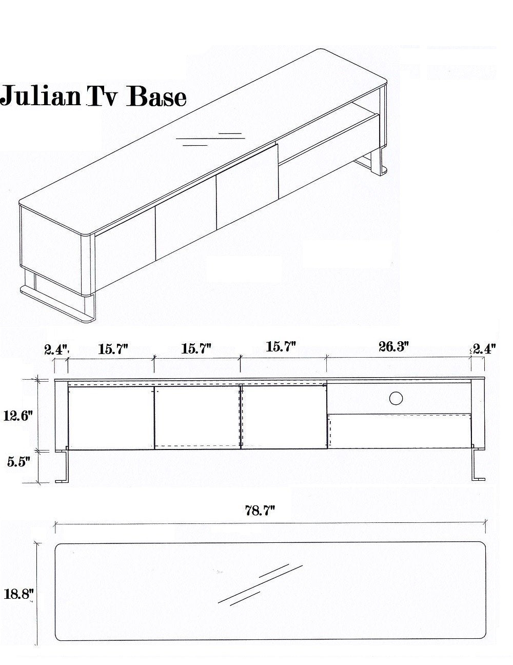 Julian Modern TV Base-Entertainment Centers & Tv Stands-Jennifer Furniture