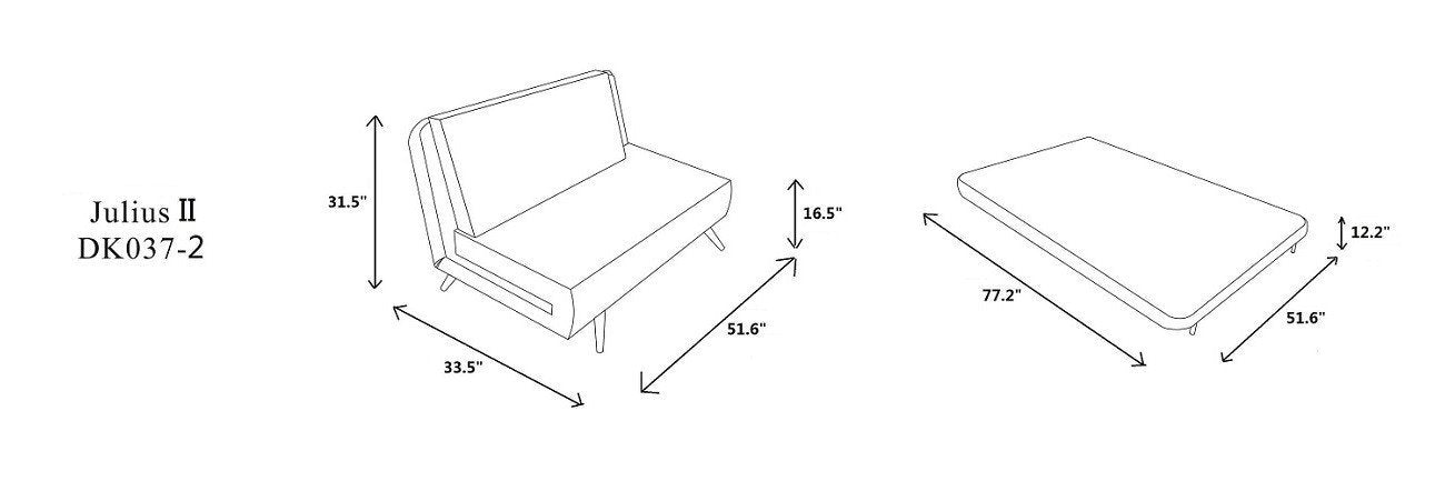 Julius II Sleeper Loveseat-Sleeper Loveseats-Jennifer Furniture