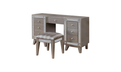 Leighton Vanity Desk And Stool-Desks-Jennifer Furniture