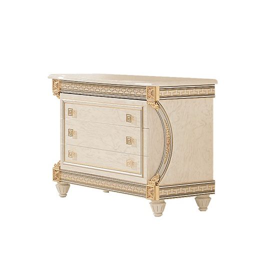 ESF Furniture Liberty 3-Drawer Rectangular Dresser in Cream & Gold ESF Furniture Liberty 3-Drawer Rectangular Dresser in Cream & Gold