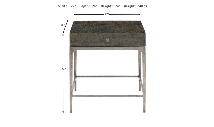 Linea 1-Drawer End Table-End Tables-Jennifer Furniture
