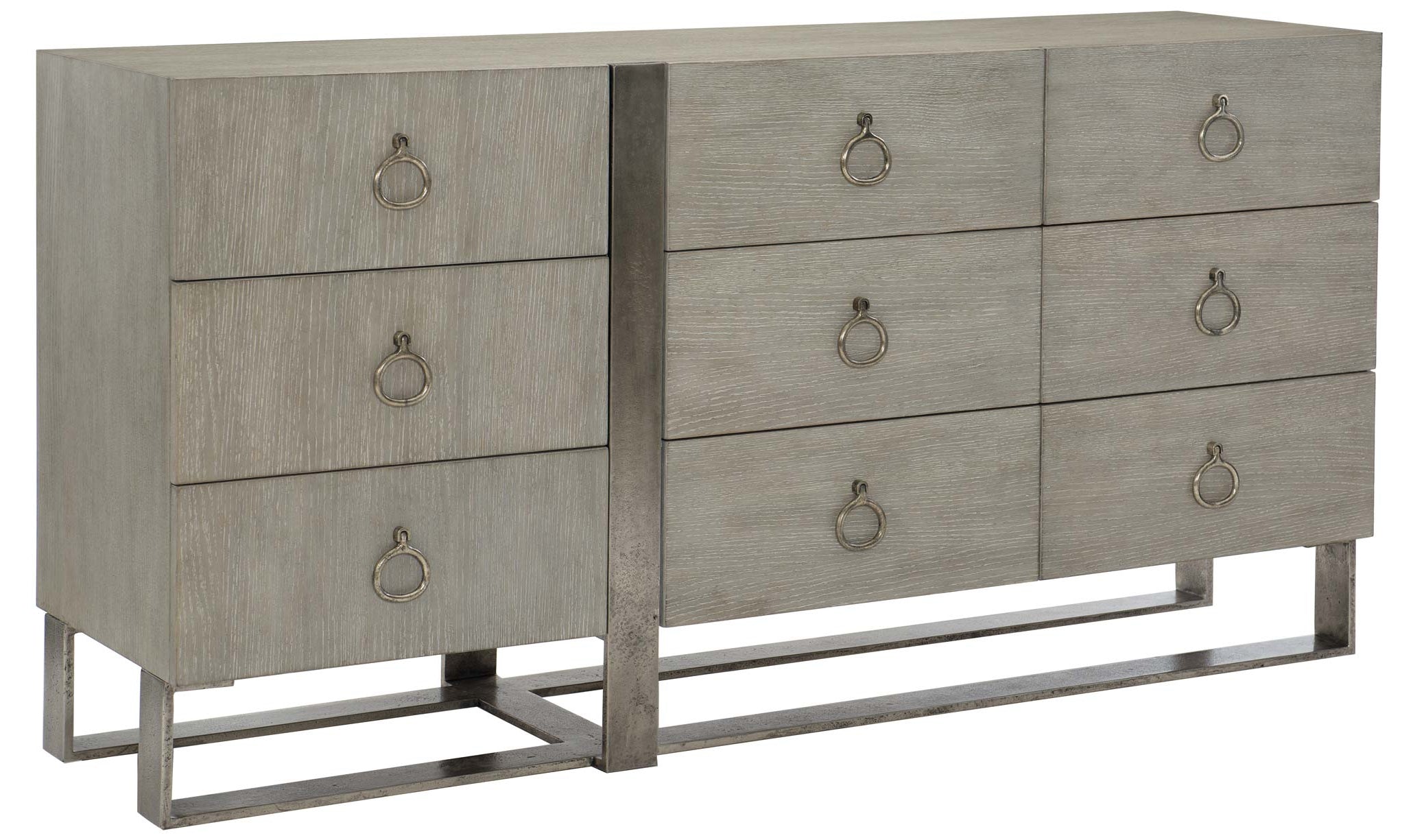 9 drawer grey dresser 9 Drawer Fabric Frame Dresser with Tufted Accents and Acrylic Knob Gray