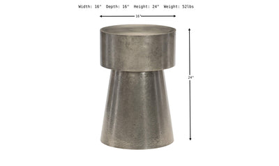 Linea Metal Chairside Table-End Tables-Jennifer Furniture