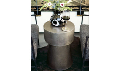 Linea Metal Chairside Table-End Tables-Jennifer Furniture