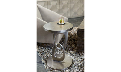 Linea Metal Interlocking Chairside Table-End Tables-Jennifer Furniture