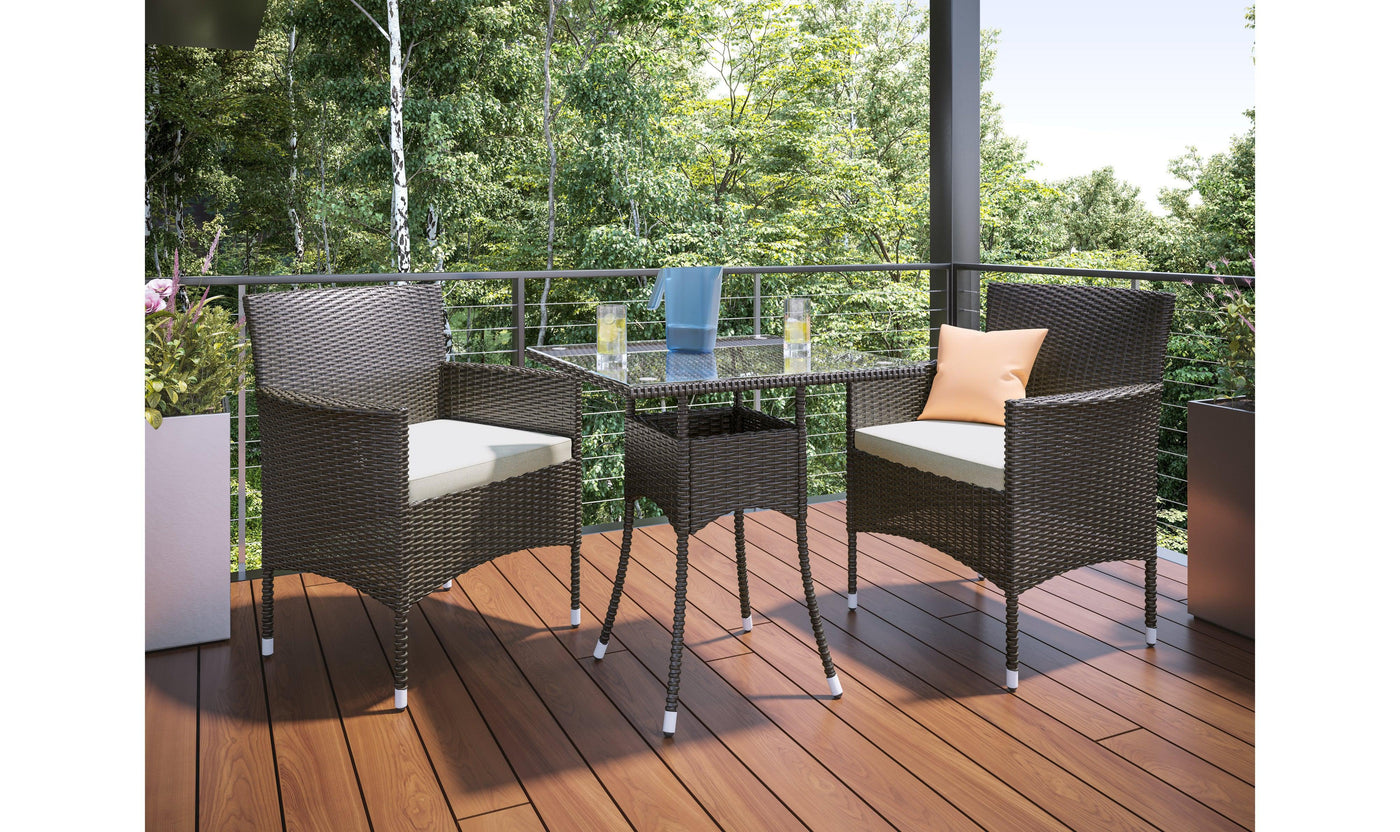 Longboat Key Bistro Table and Chairs - Brown-Patio-Jennifer Furniture