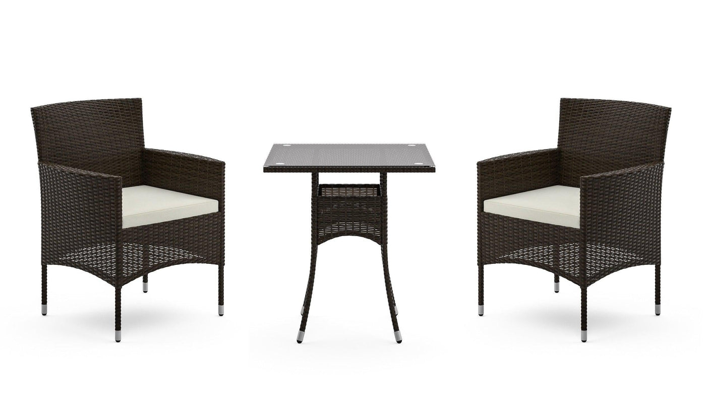 Longboat Key Bistro Table and Chairs - Brown-Patio-Jennifer Furniture