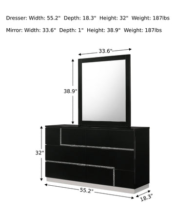 Lucca Dresser with Mirror-Dressers-Jennifer Furniture