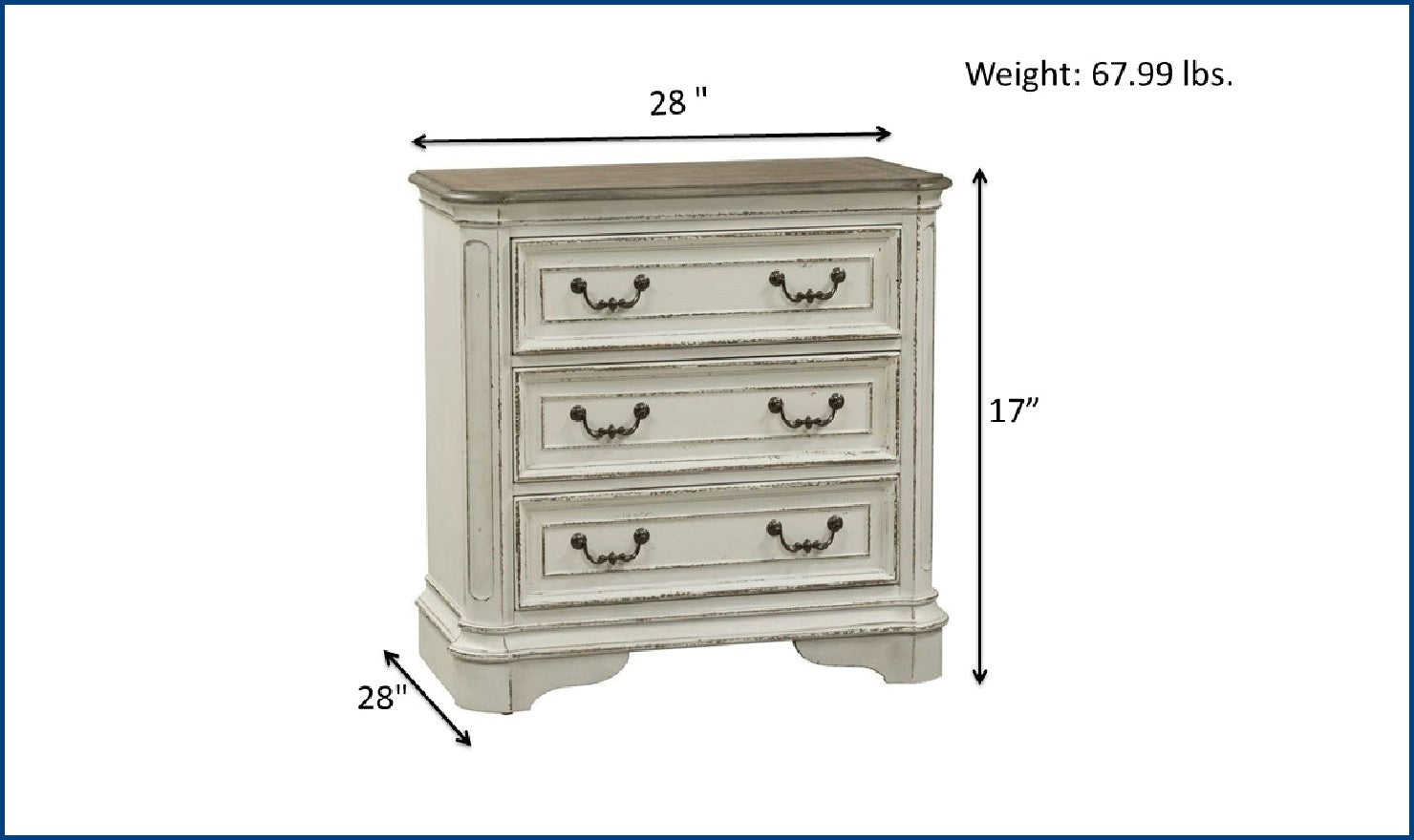Magnolia Manor 2 Drawer Night Stand-Nightstands-Jennifer Furniture
