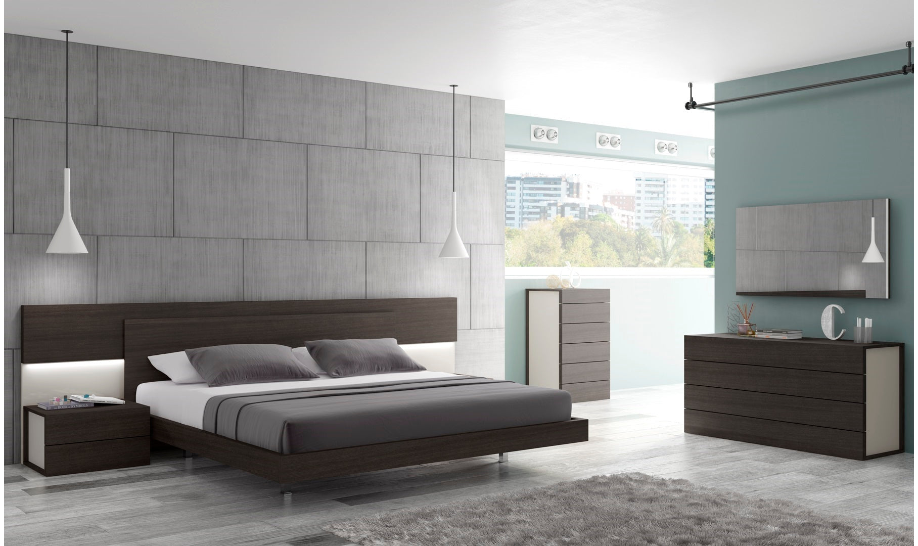Buy Jennifer Italia Backstage Panel Wooden Bed In Gray Online