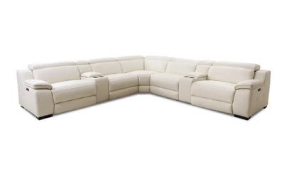 Manwah 6 pc Power Recliner Sectional-Sectional Sofas-Jennifer Furniture