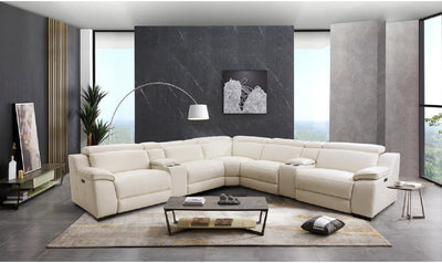 Manwah 6 pc Power Recliner Sectional-Sectional Sofas-Jennifer Furniture