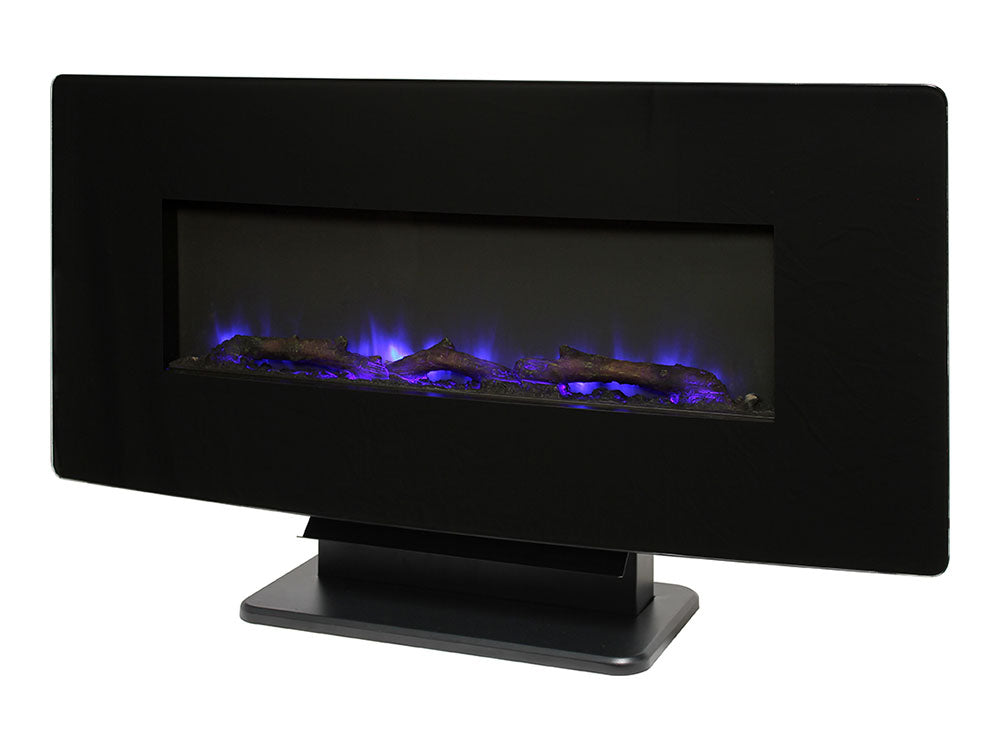 Brayden 36" Curved Black Wall Mount Electric Fireplace-Fireplaces-Jennifer Furniture