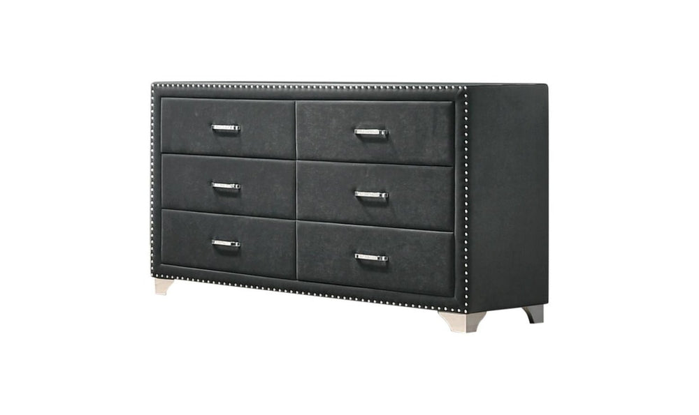 Buy Coaster Melody Grey Velvet Upholstered 6-Drawer Dresser Online Jennifer Furniture Buy Coaster Melody Grey Velvet Upholstered 6-Drawer Dresser Online Jennifer Furniture