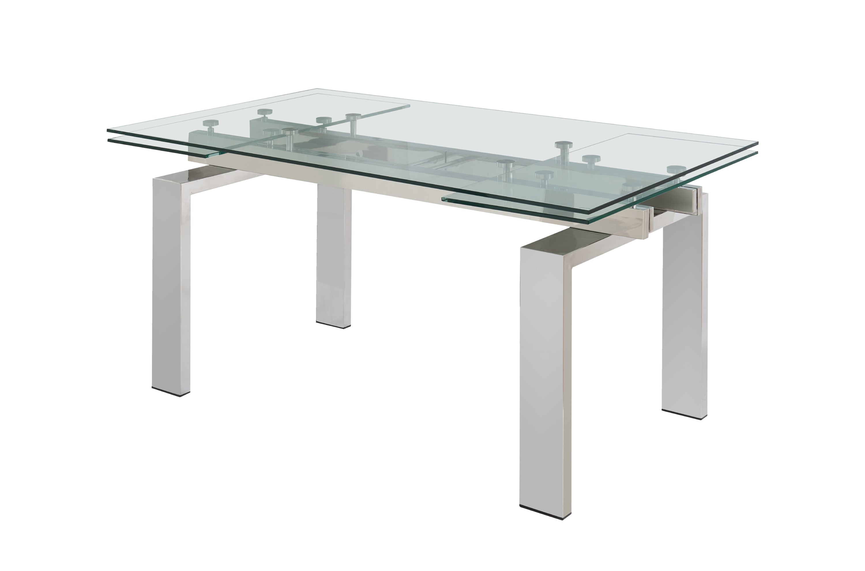 Jennifer Italia Axel Rectangle Extendable Dining Table with Glass