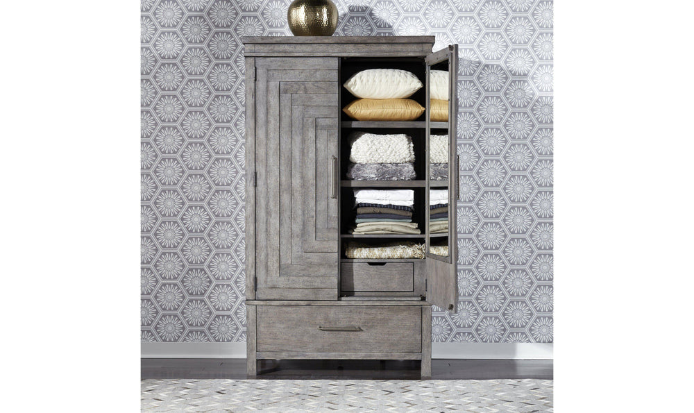 Modern Farmhouse Armoire - WHITE-Cabinets-Jennifer Furniture