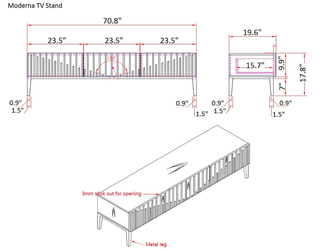 Moderna TV Base-Entertainment Centers & Tv Stands-Jennifer Furniture