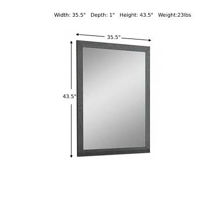 Jennifer Italia Track Wooden Frame Mirror In Gray-Jennifer Furniture