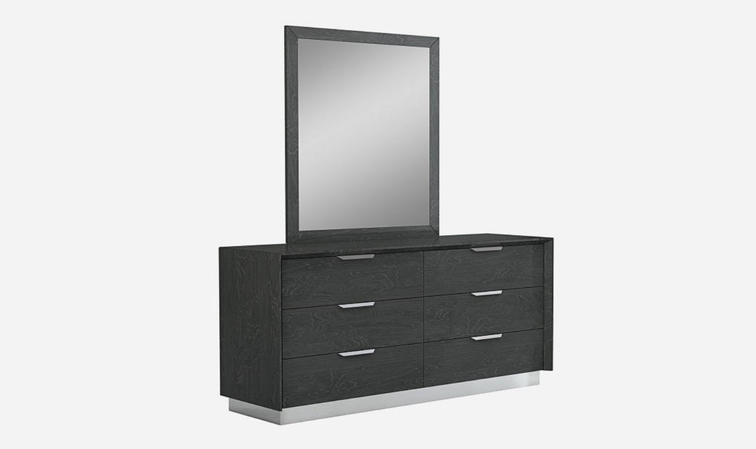 Jennifer Italia Track Wooden Frame Mirror In Gray-Jennifer Furniture