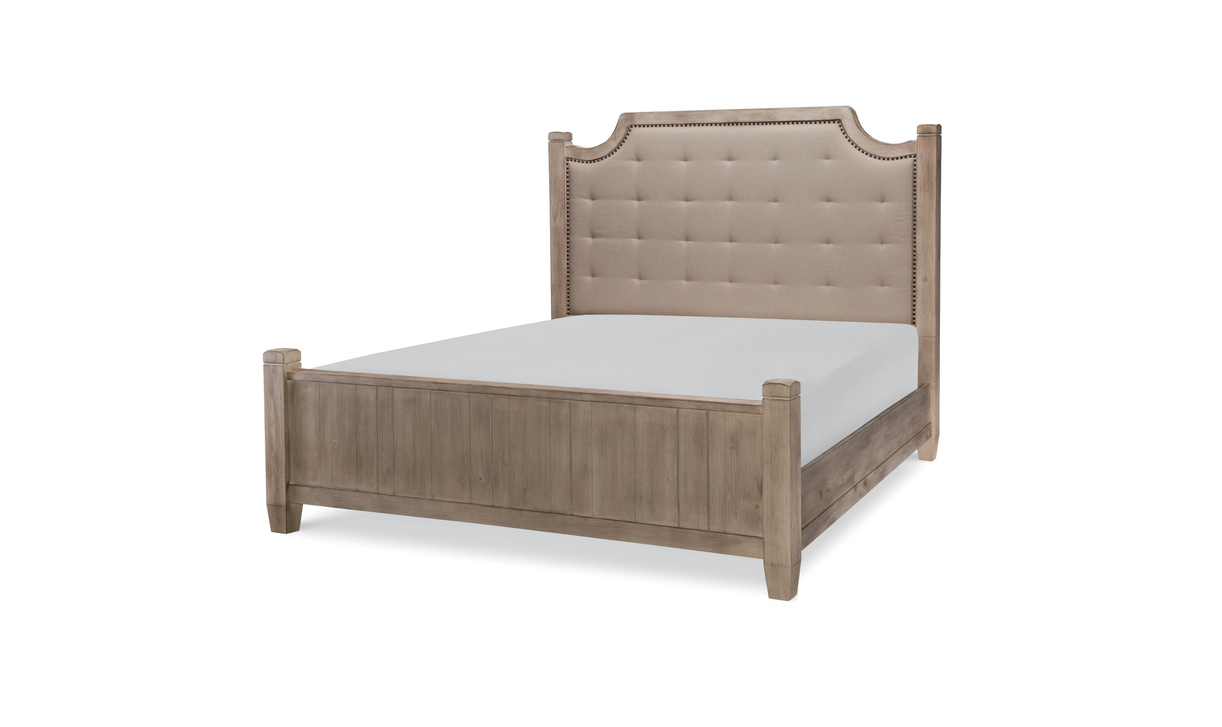 Monteverdi by Rachael Ray Complete Upholstered Low Post Bed, CA King-Beds-Jennifer Furniture