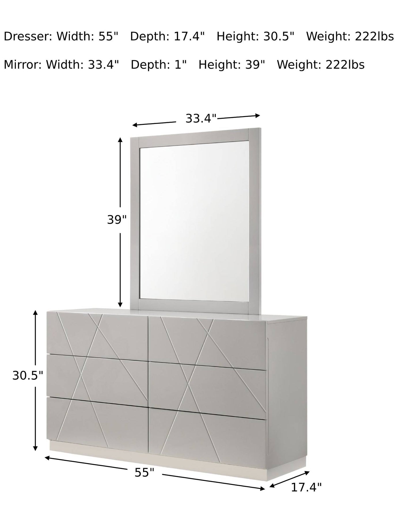 Naples Dresser with Mirror-Dressers-Jennifer Furniture