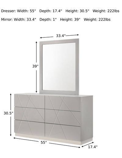 Naples Dresser with Mirror-Dressers-Jennifer Furniture