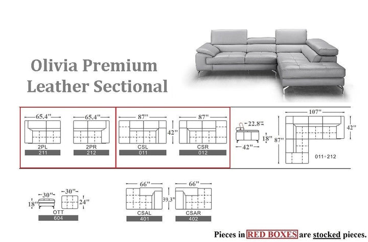 Olivia Premium Sectional Sofa-Sectional Sofas-Jennifer Furniture
