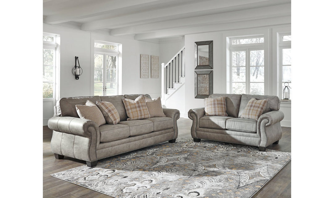 Modern Heritage Olsberg Fabric Traditional Living Room Set in Gray