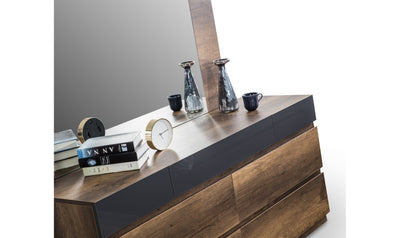 Opal Dresser & Mirror, Walnut-Dressers-Jennifer Furniture